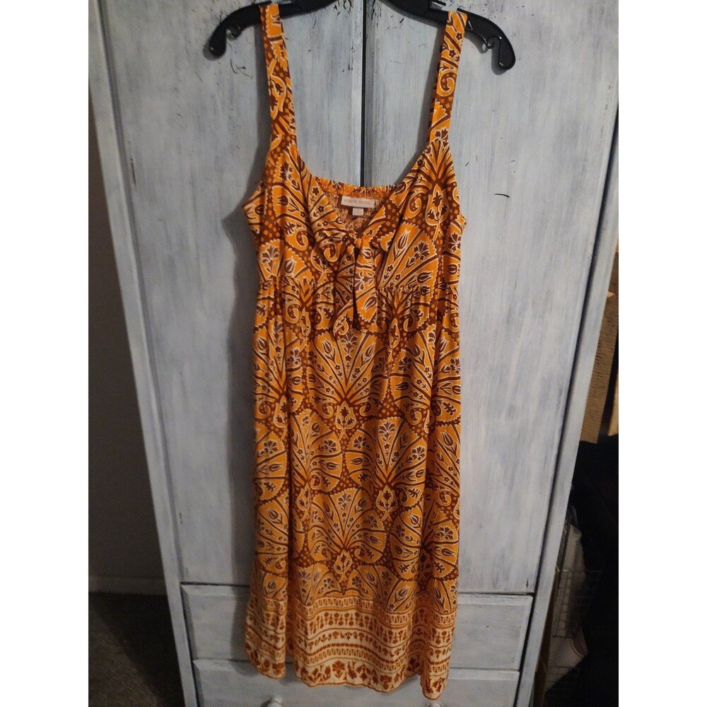 Knox Rose maxi sleeveless dress Md Orange boho Cottage Core Feminine